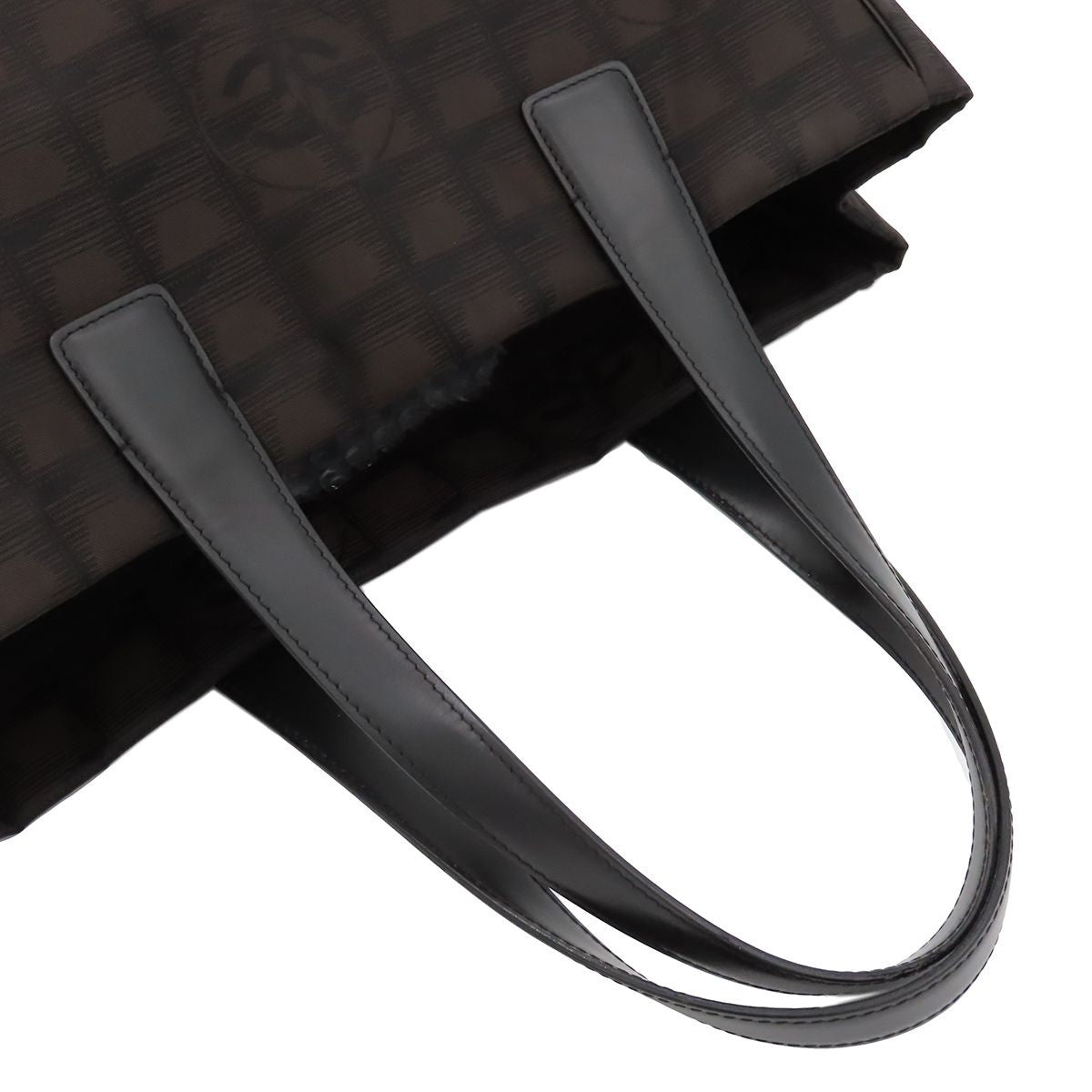 Chanel New Travel Line Tote Bag MM Brown Black Silver Nylon Leather — view 4