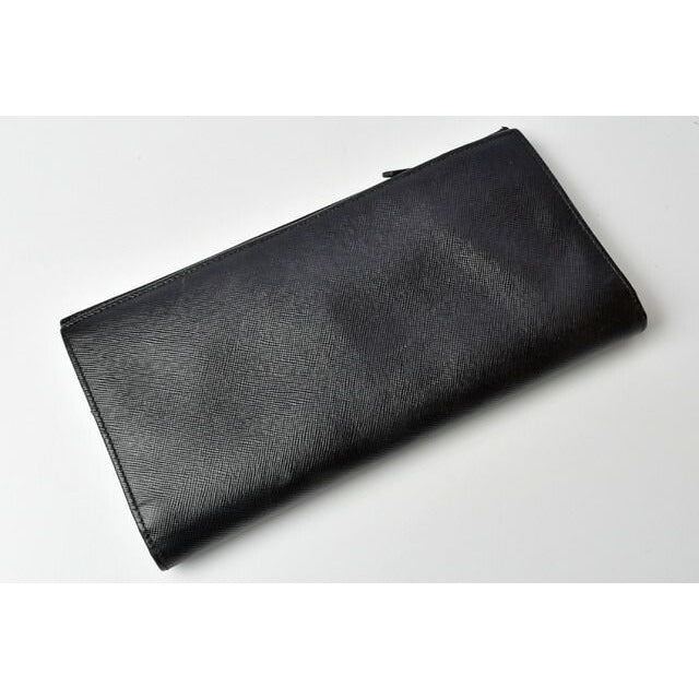 Prada Wallet Long 1 M1302 Saffiano Shape Pressed Leather Nero — view 4