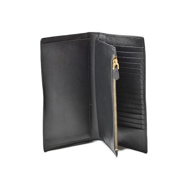 Prada Wallet Long 1 M1302 Saffiano Shape Pressed Leather Nero — view 5