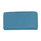 Gucci Logo Zip Around Wallet Blue Long Leather