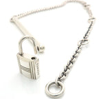 Hermes Cadena SV Necklace AG 925 Vintage Silver Box Padlock Bar — view 4