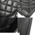 Chanel Chain Wallet Black Silver Lambskin Quilted Pochette Shoulder Bag — view 6