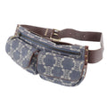 Celine Macadam Denim Triomphe Leather 2-Way Belt Bag Crossbody Waist Pouch