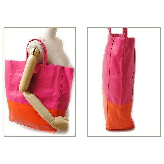 Celine Tote Cabas Bi-cabas Calf Bicolor Hibiscus Orange — view 2