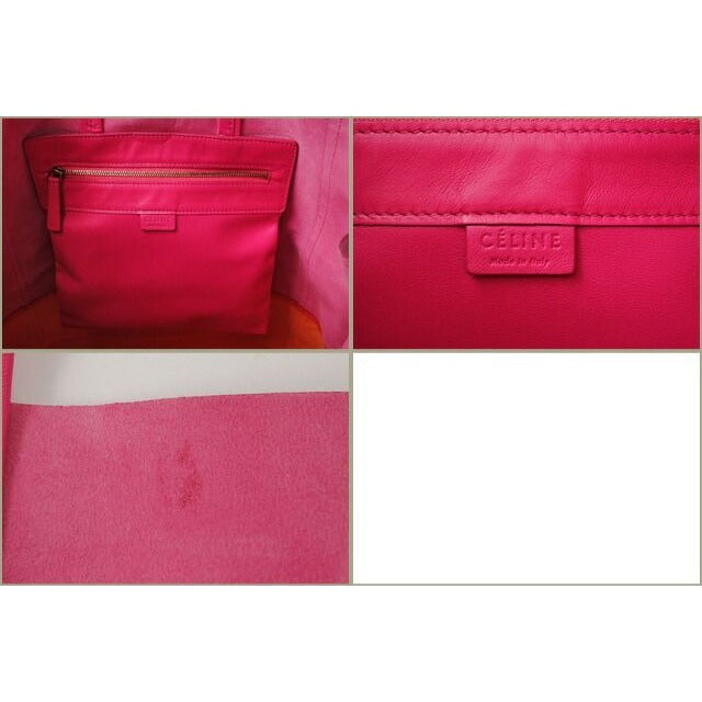 Celine Tote Cabas Bi-cabas Calf Bicolor Hibiscus Orange — view 6