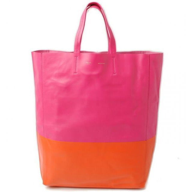 Celine Tote Cabas Bi-cabas Calf Bicolor Hibiscus Orange
