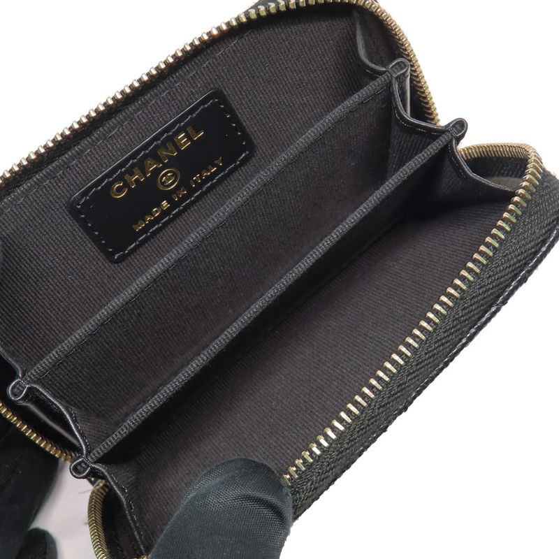 Chanel Quilted Bijoux-zip Coin Case Black Gold Hardware Ap3607 — view 7