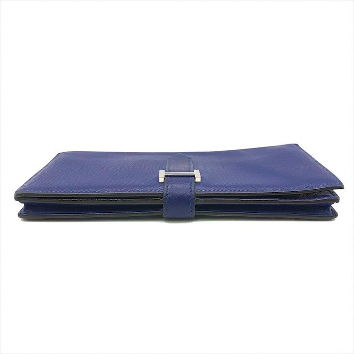 Hermes Epsom Bearn Souffle Blue Wallet Bifold — view 3