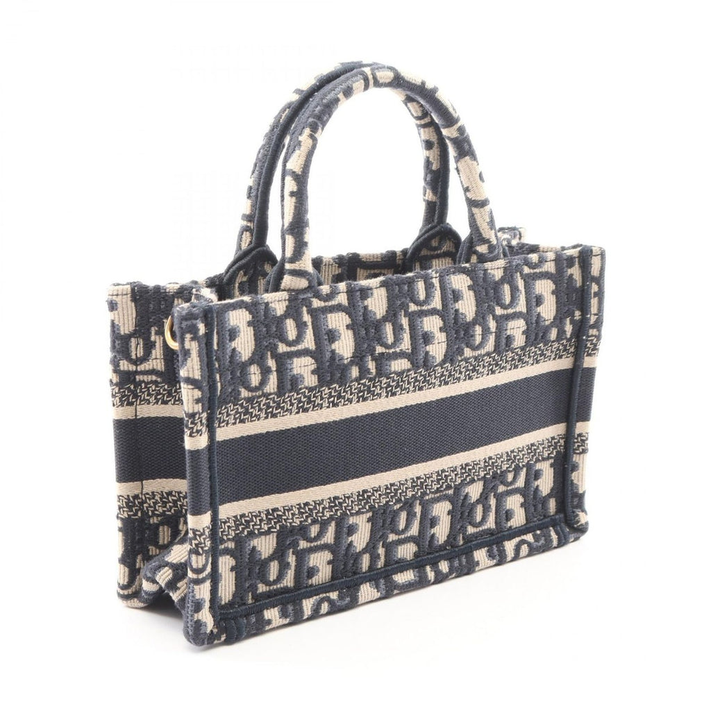Dior Tote Book Mini Navy Canvas Oak Beige — view 2