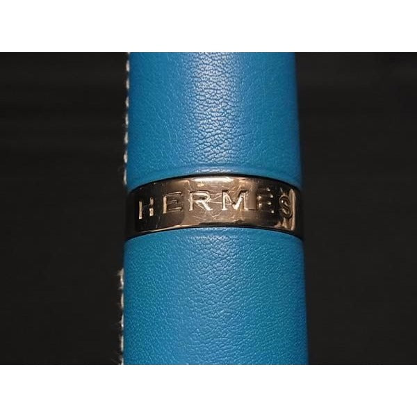 Hermes Perfume Case Refillable Atomizer Blue Leather Portable — view 2