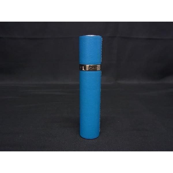 Hermes Perfume Case Refillable Atomizer Blue Leather Portable — view 3