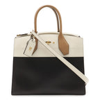 Louis Vuitton City Steamer MM Handbag 2-Way Shoulder Bicolor Leather White — view 2