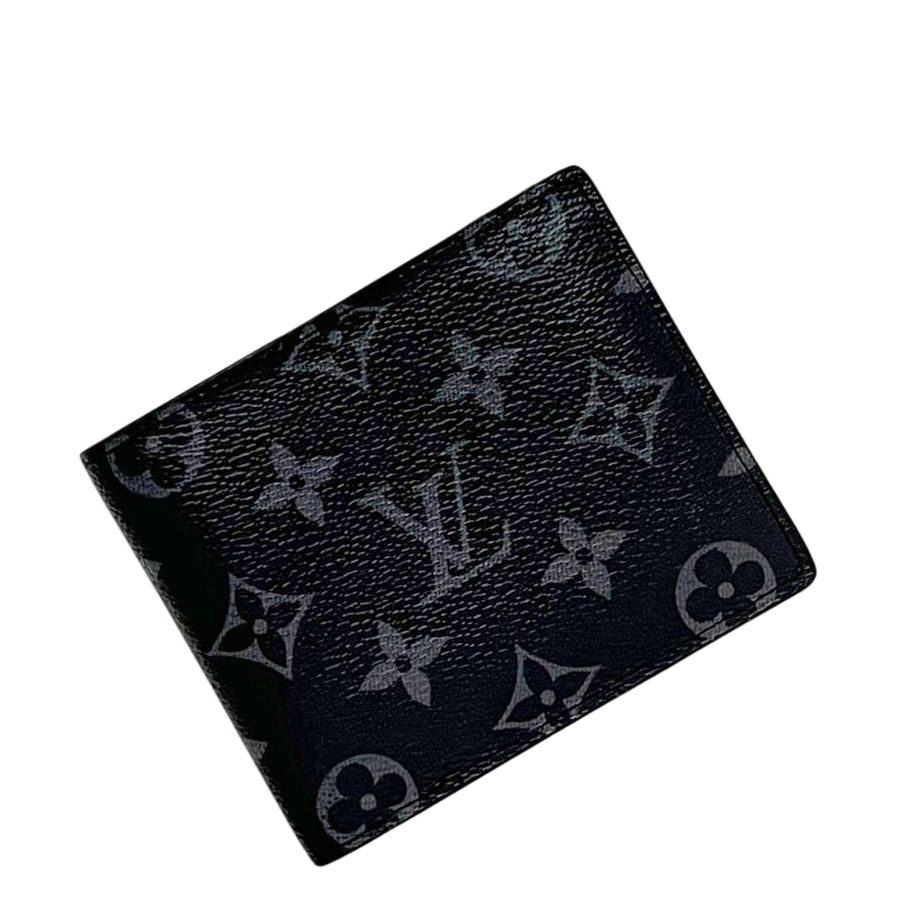 Louis Vuitton Bifold Wallet Portefeuille Marco NM Black Monogram Eclipse Canvas