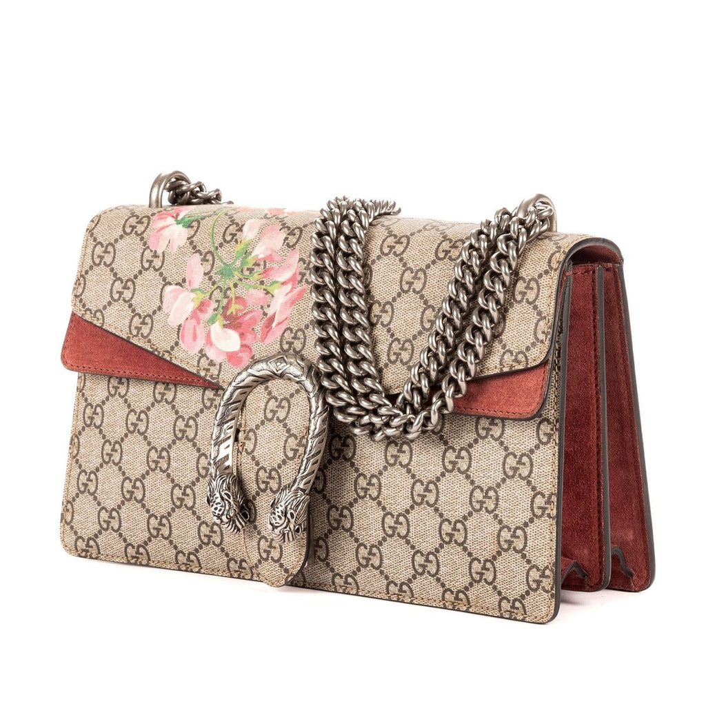 Gucci Blooms Dionysus Beige Burgundy Supreme Canvas Shoulder Bag — view 2