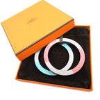 Hermes Mikado Horn & Lacquer Necklace Lacquerwood Gray Pink Green 1400 — view 3