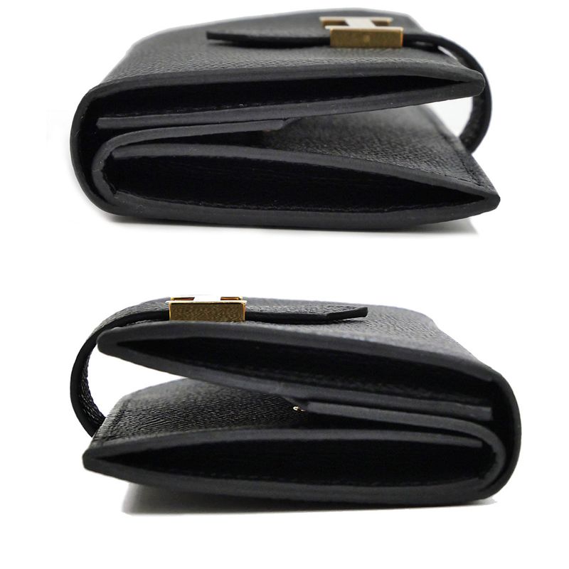 Hermes Bearn Mini Bifold Wallet Black Gold Hardware Veau Epsom Noir — view 5