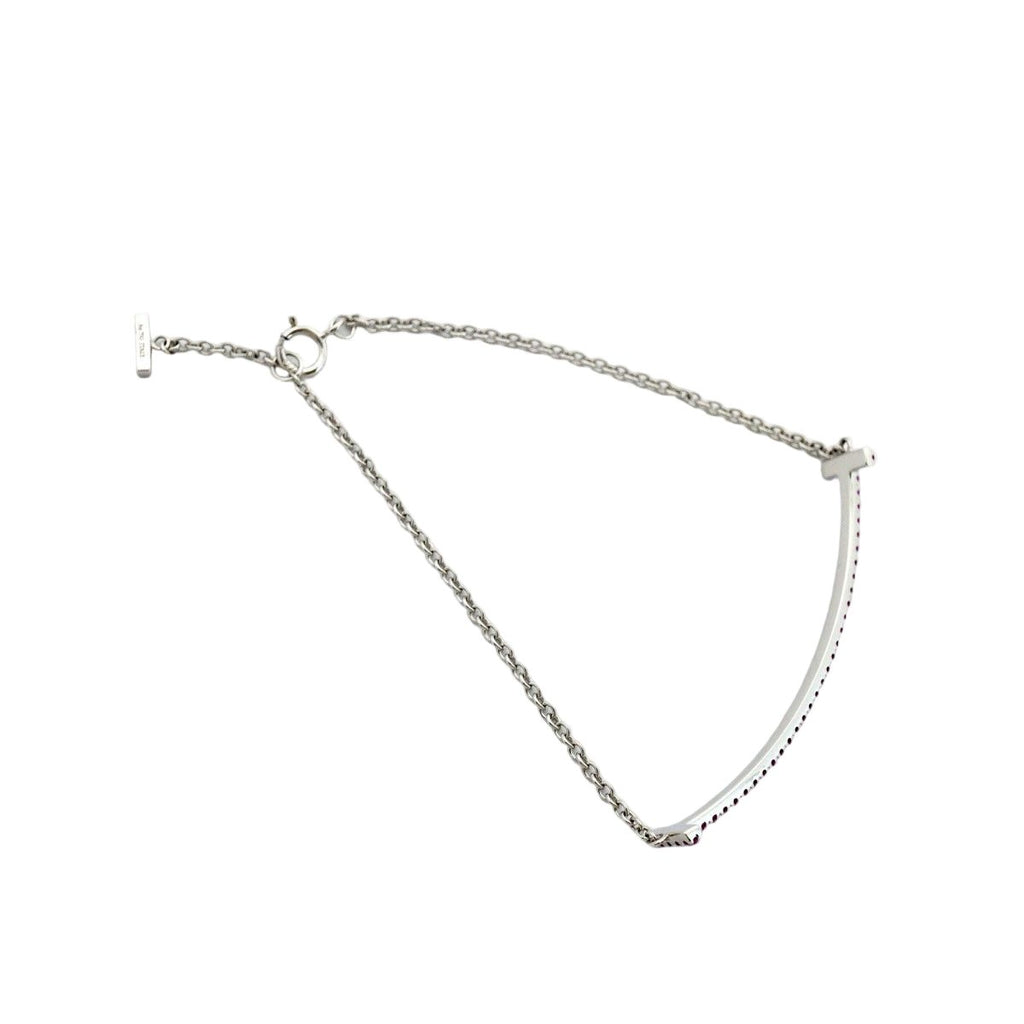 Tiffany & Co Bracelet T Smile 18k White Gold Pink Saffiano — view 2