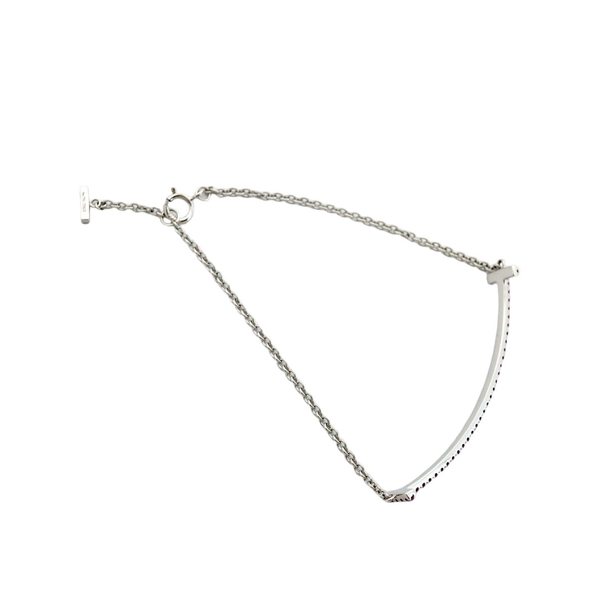 Tiffany & Co Bracelet T Smile 18k White Gold Pink Saffiano — view 2