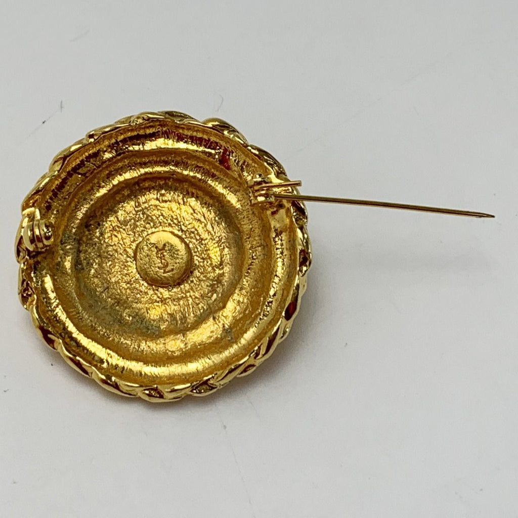 Yves Saint Laurent Pearl Gold Brooch — view 4