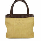 Chanel Raffia Tote Summer Shoulder Bag Straw Beige Brown — view 2