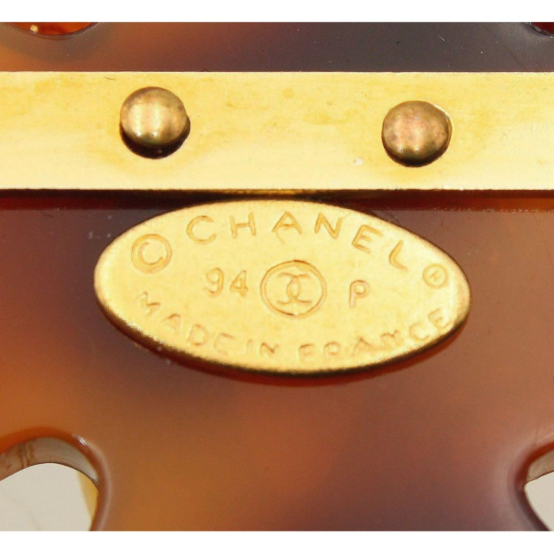 Chanel Coco Mark Tortoiseshell Cross Brooch 94 — view 7