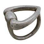Gucci Logo Ring Vintage Horsebit Silver