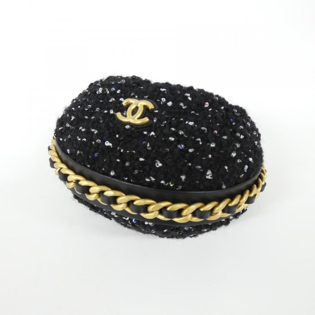 Chanel Pouch Wool Tweed Black Mat — view 3