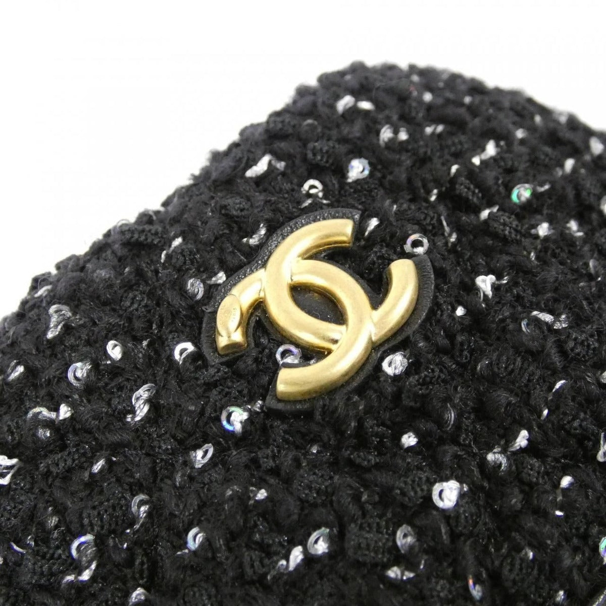 Chanel Pouch Wool Tweed Black Mat — view 4