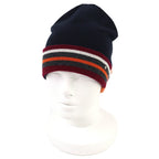Hermes Twist Cashmere Series Button Beanie Knit Cap Navy Multicolor L