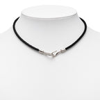 Hermes Jumbo Choker Bracelet Black Silver Hardware Leather Metal — view 7