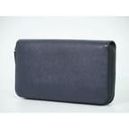 Prada Saffiano Leather Round Zipper Long Wallet Navy — view 2