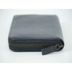 Prada Saffiano Leather Round Zipper Long Wallet Navy — view 4