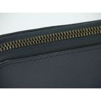 Prada Saffiano Leather Round Zipper Long Wallet Navy — view 7