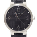 Louis Vuitton Watch Tambour Damier Black Dial Quartz Polished
