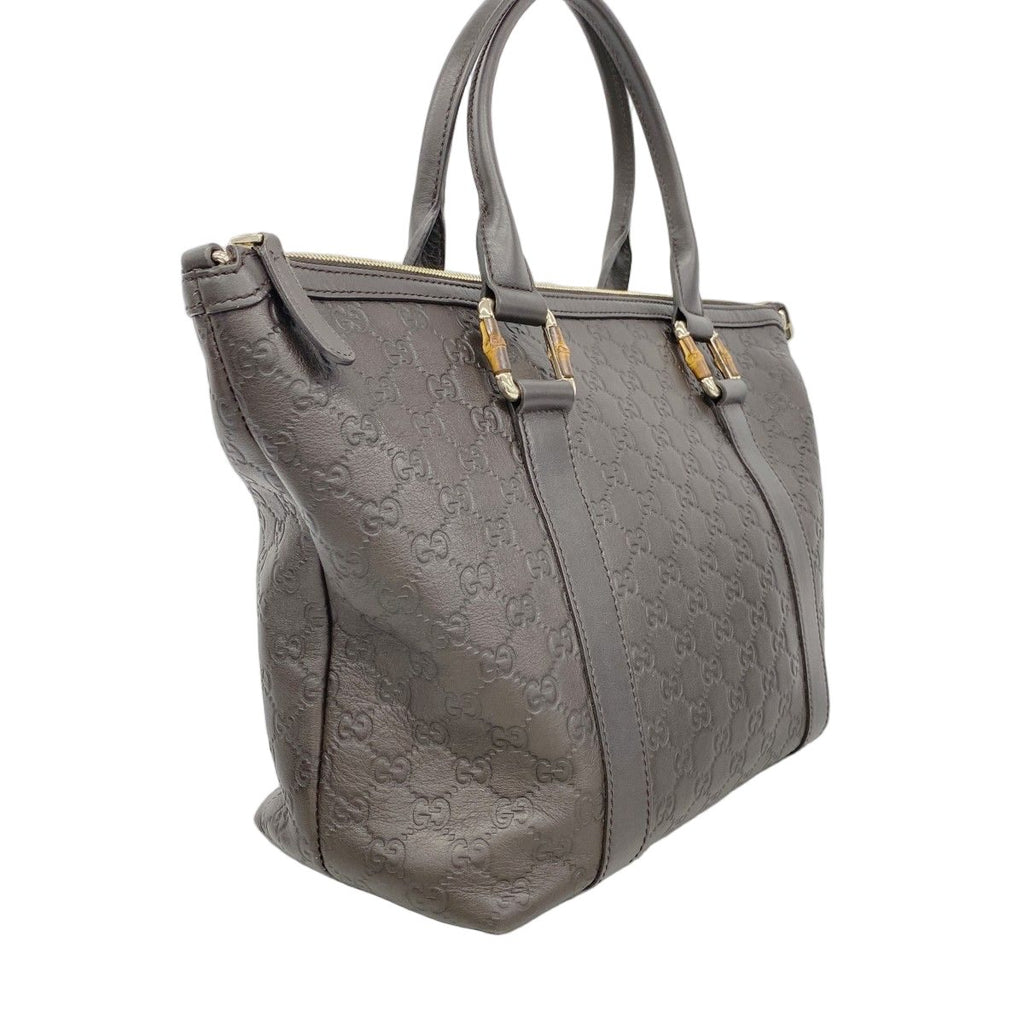 Gucci Tote Guccissima Bamb Leather Brown Champagne Gold — view 2