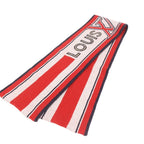 Louis Vuitton Tag Logo Stripe Red Scarf Eem — view 2