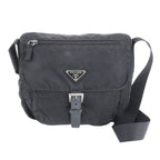 Prada Tessuto Nylon Triangle Logo Leather Shoulder Bag Crossbody Messenger Tote