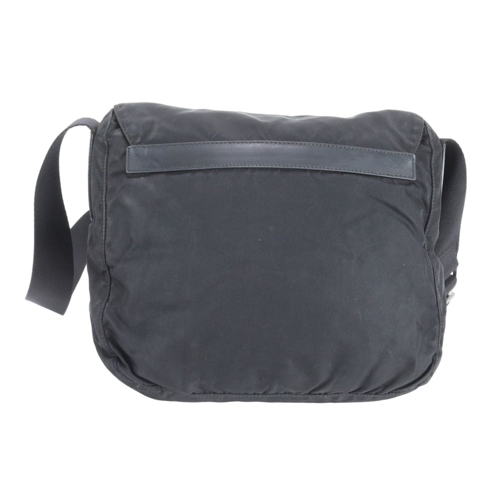 Prada Tessuto Nylon Triangle Logo Leather Shoulder Bag Crossbody Messenger Tote — view 2