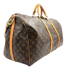 Louis Vuitton Keepall Bandouliere 60 Monogram Leather Brown Light Boston — view 2