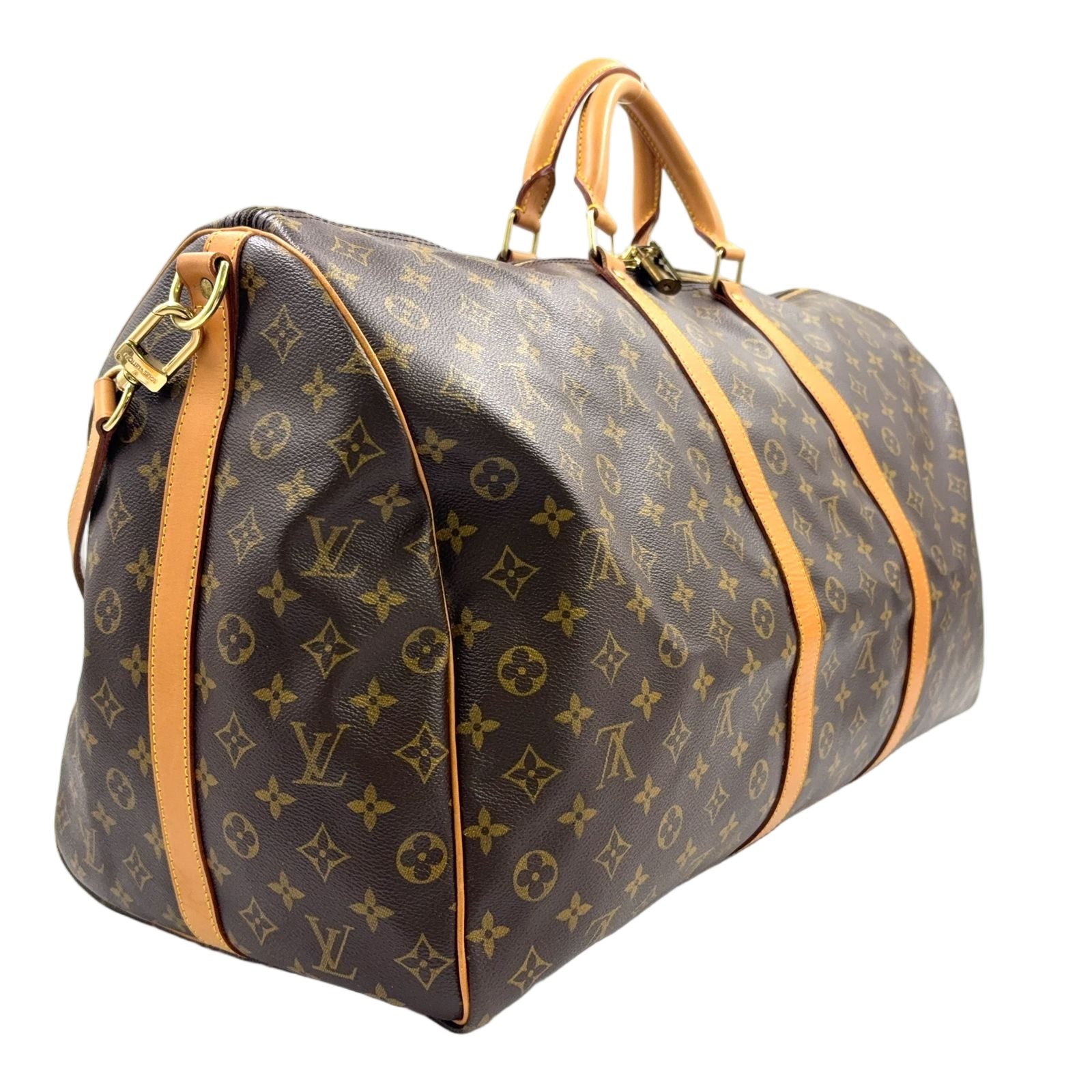 Louis Vuitton Keepall Bandouliere 60 Monogram Leather Brown Light Boston — view 2
