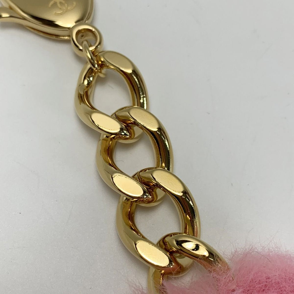 Chanel B24 C Coco Mark Pink Fur Key Holder Charm — view 4