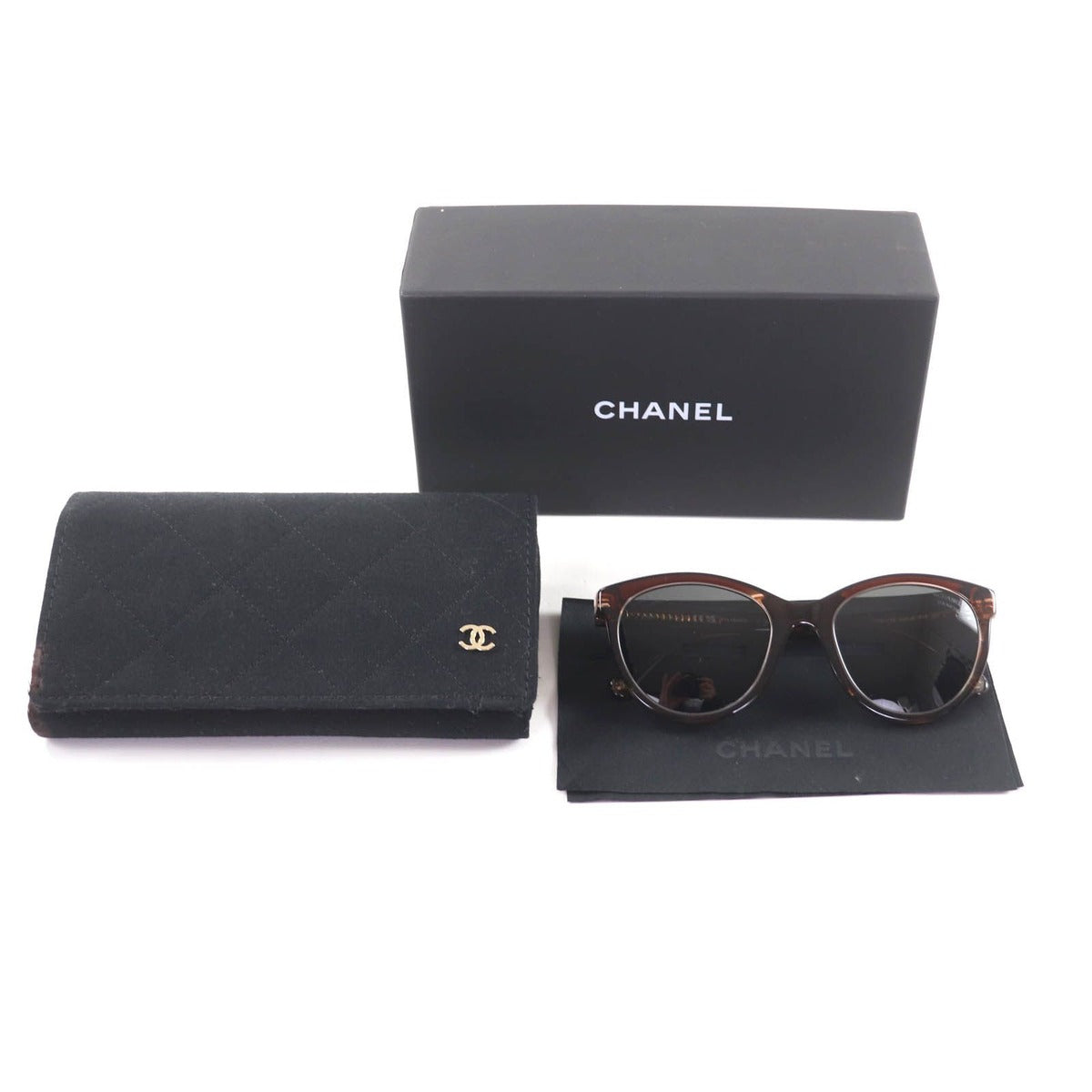 Chanel CC Logo Sunglasses Eyewear Clear Brown 52 20 140 — view 2