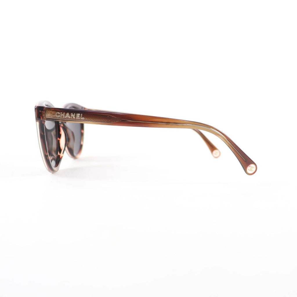 Chanel CC Logo Sunglasses Eyewear Clear Brown 52 20 140 — view 5