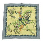 Hermes Hd'origny Blooming Horse Silk Scarf Multicolor