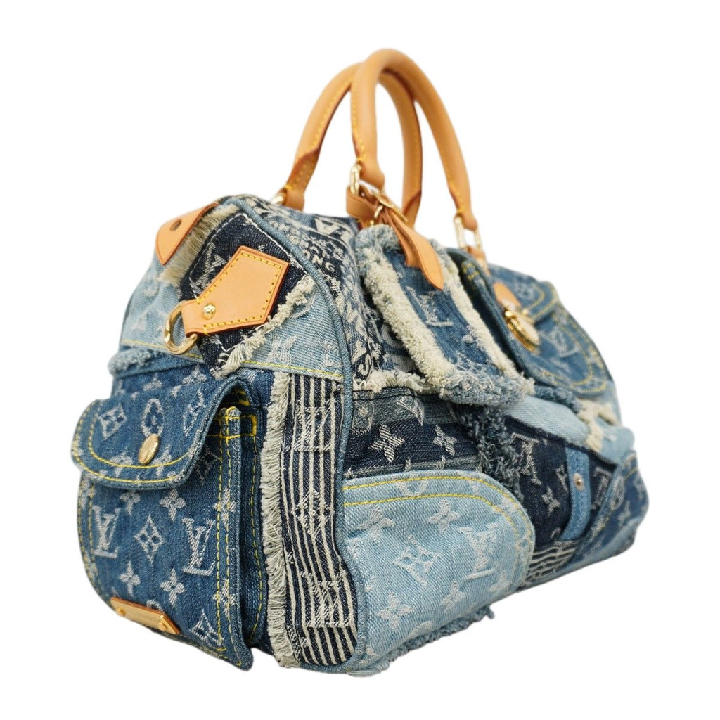 Louis Vuitton Handbag Monogram Denim Patchwork Speedy 30 Blue — view 2