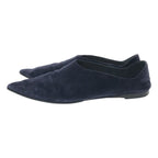 Prada Pointed Toe Suede Flat Shoes 1 S574 H Navy 37 2 — view 2