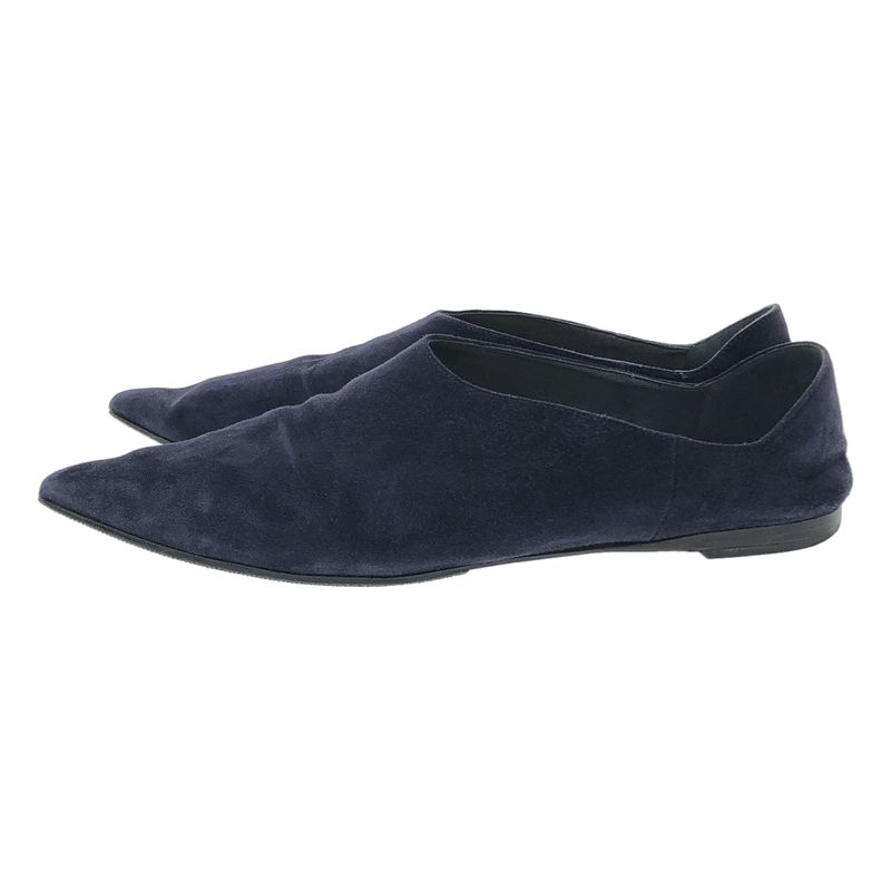 Prada Pointed Toe Suede Flat Shoes 1 S574 H Navy 37 2 — view 2