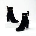 Louis Vuitton Silhouette Line Monogram Boots Short Shoes Suede Black