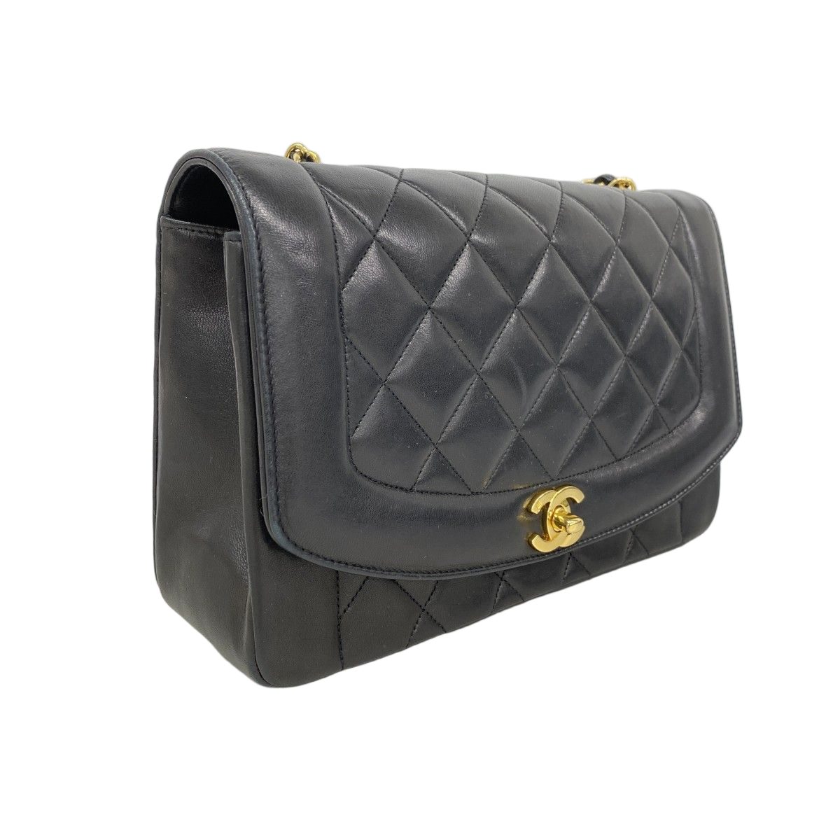 Chanel Shoulder Bag Diana Lambskin Black Gold — view 2