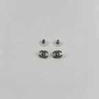 Chanel CC Logo Earrings Silver Vintage — view 3